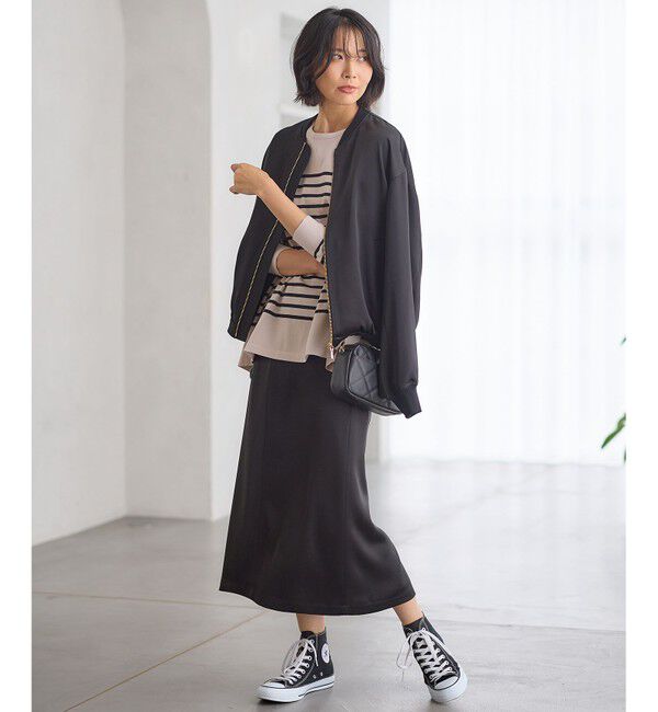 23区「【洗える】ドレープサテン MA-1 ブルゾン」|ブルゾン・スタジャン|