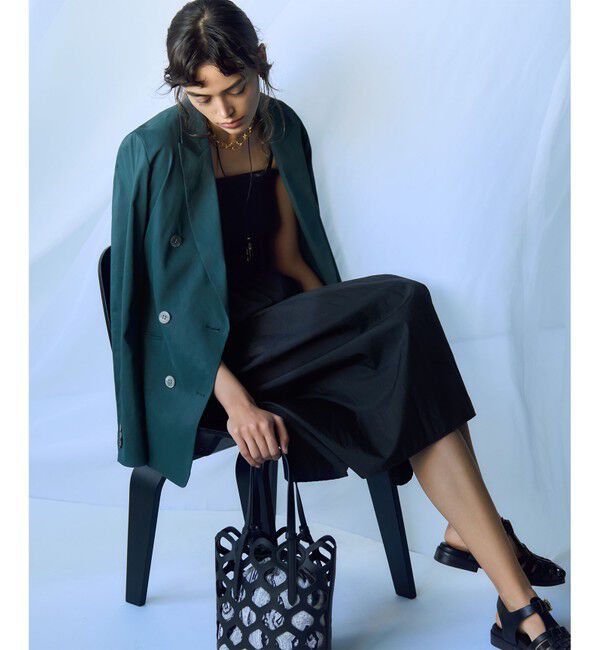 23区「【洗える】リネンレーヨンストレッチ ダブル ジャケット」|テーラードジャケット|