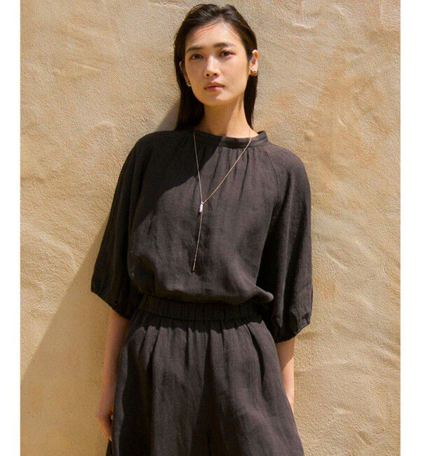 23区「【洗える】LIBECOリネン ボリュームスリーブ ブラウス」|シャツ・ブラウス|ﾀﾞｰｸﾌﾞ