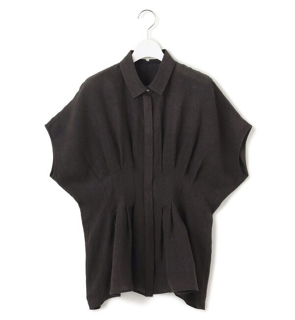 23区「【洗える】LIBECOリネン タック デザイン シャツ」|シャツ・ブラウス|