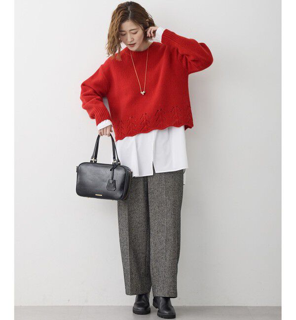 23区「【VERY掲載/洗える】ナチュラルコットンベア シャツレイヤード カットソー」|Tシャツ・カットソー|