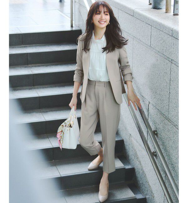 any SiS「【UVカット / 接触冷感 / 吸水速乾】スマートビューティストレッチ テーパード パンツ」|その他|グレージュ