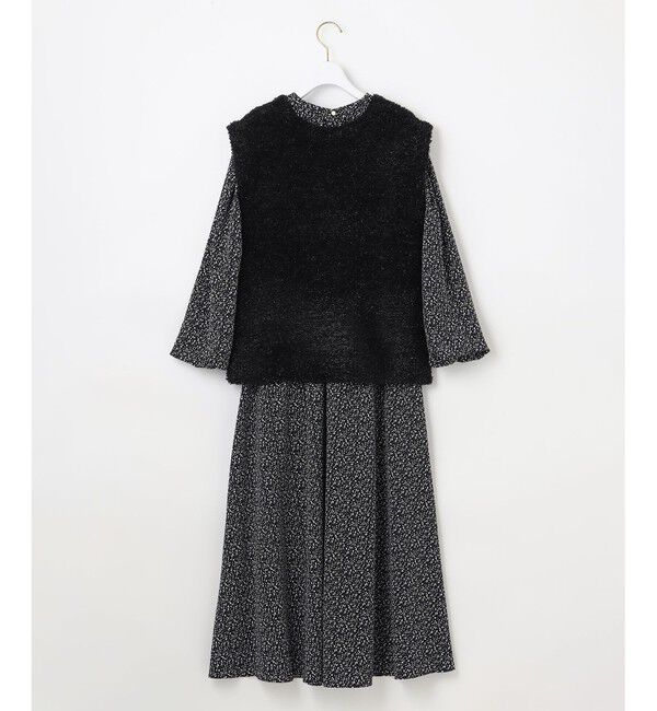any SiS「【洗える】フラワープリントワンピース &times; ニットベスト セット」|スーツ|
