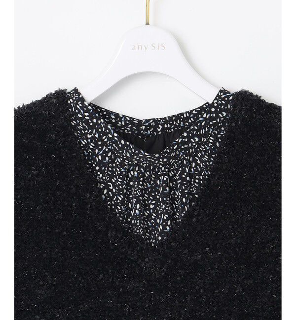 any SiS「【洗える】フラワープリントワンピース &times; ニットベスト セット」|スーツ|