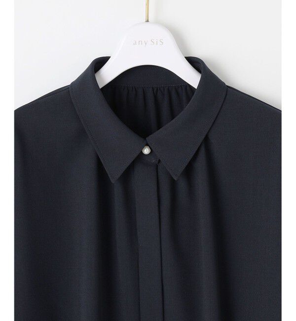 ANY SIS「【UVカット・アンチピリング・洗える】ウーステッドエステル シャツ」|シャツ・ブラウス|
