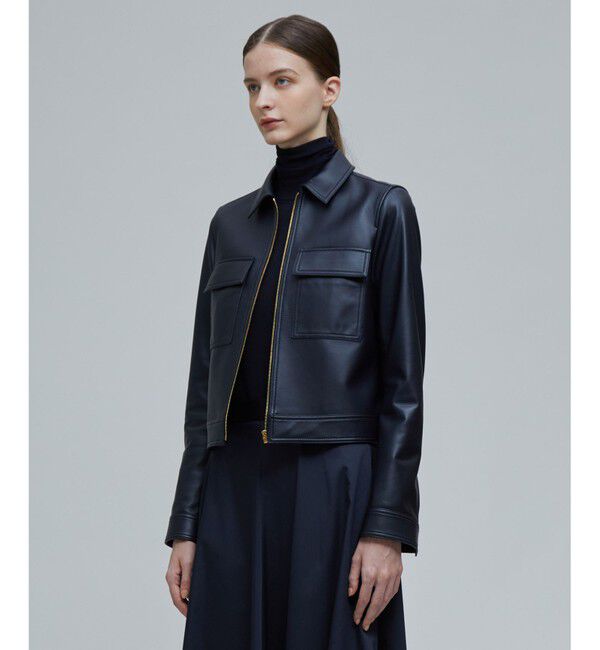 BEIGE,「HUBERT / レザージャケット」|テーラードジャケット|Navy