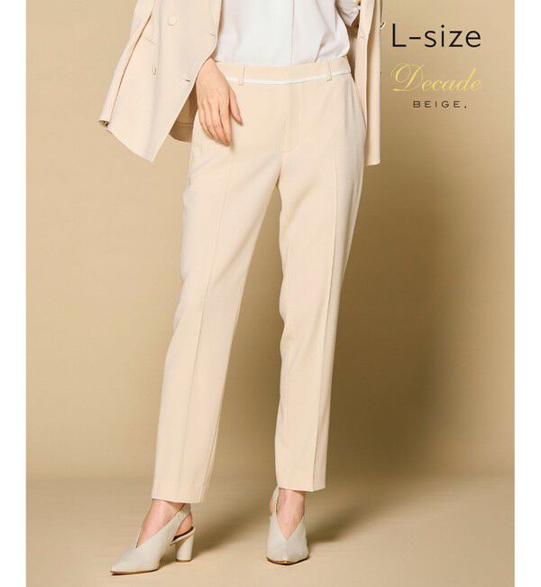 BEIGE,「【洗える・L-size】CINDY / クロップドパンツ」|その他|Sheer Orange &times; Whit