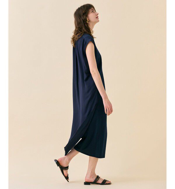 BEIGE,「【WEB限定・洗える】MELISSA / バックシフォンスキッパーロングワンピース」|ワンピース|