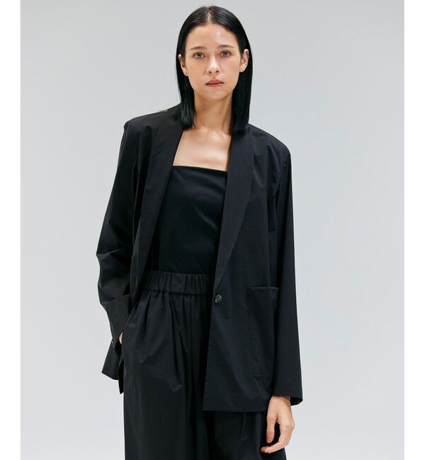 BEIGE,「【洗える/セットアップ対応】SPIGA / ショールカラーライトジャケット」|テーラードジャケット|Black