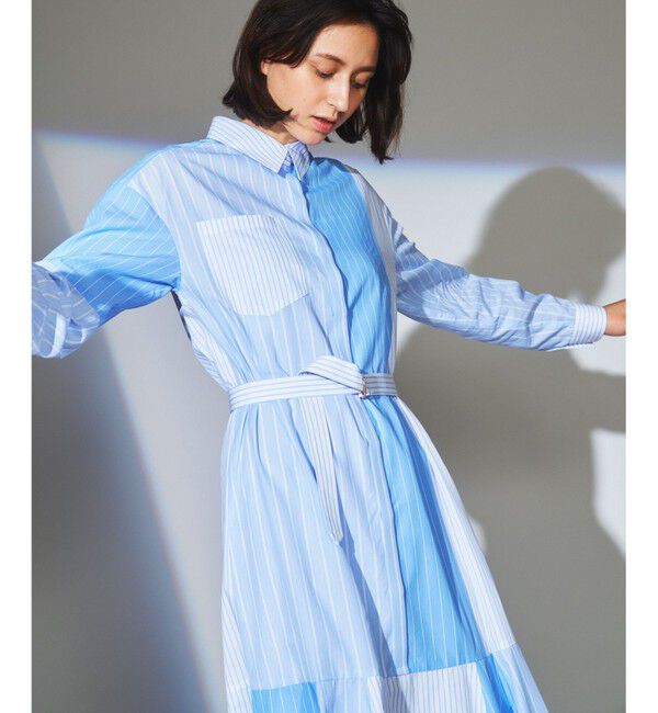  「パッチワークシャツワンピース」|ワンピース|