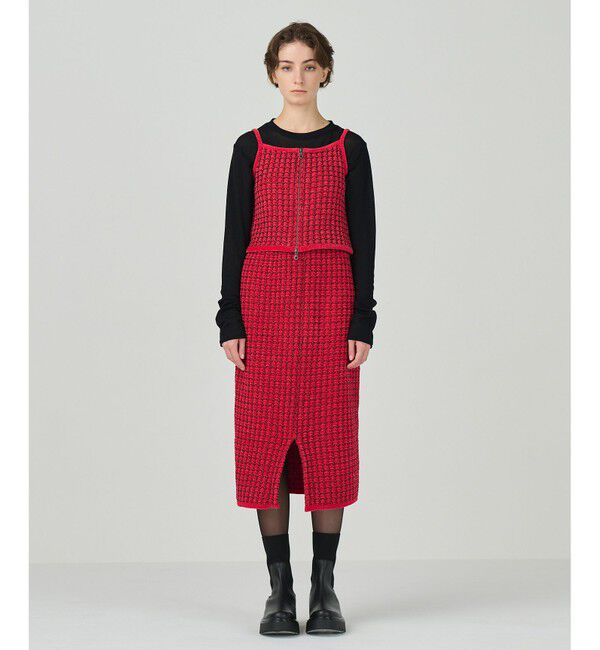 Diagram「ツイードニットスカート」|スカート|レッド