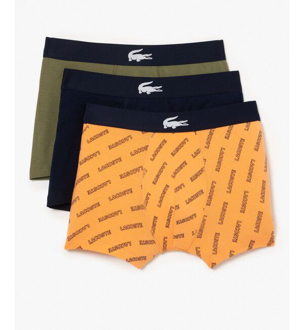LACOSTE「マルチデザイン３パックトランクショーツ」|インナー|オレンジ