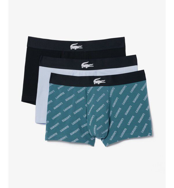 LACOSTE「マルチデザイン３パックトランクショーツ」|インナー|グリーン