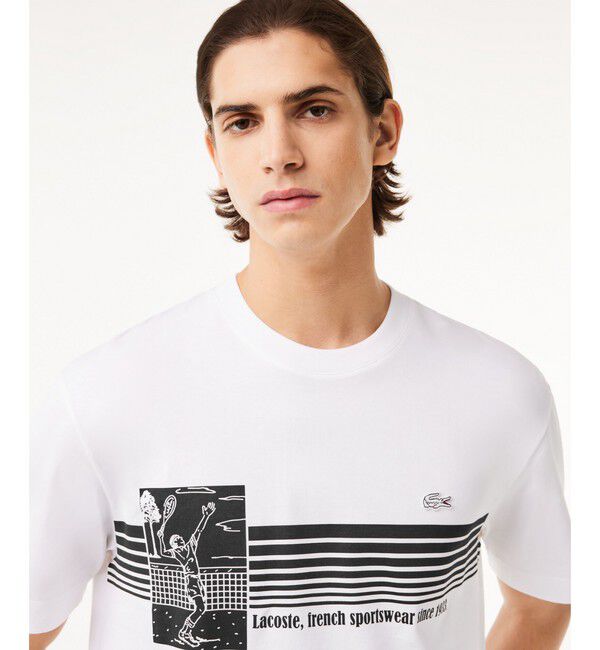 LACOSTE「テニスプレイヤーグラフィックフランスメイドTシャツ」|Tシャツ・カットソー|