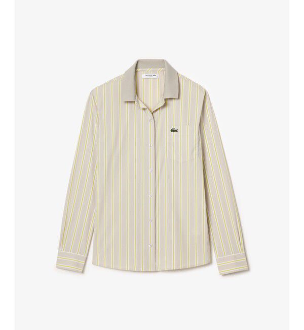 LACOSTE「リブニットカラーポプリンシャツ / ストライプシャツ」|シャツ・ブラウス|