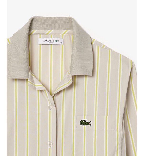 LACOSTE「リブニットカラーポプリンシャツ / ストライプシャツ」|シャツ・ブラウス|