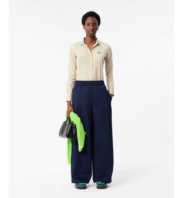 LACOSTE「リブニットカラーポプリンシャツ / ストライプシャツ」|シャツ・ブラウス|