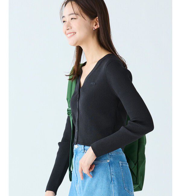LACOSTE「UVカット クールマックスリブニットカーディガン」|カーディガン|