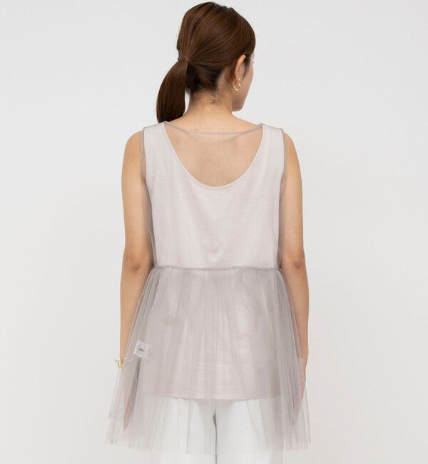 NOLLEY'S「2WAYチュール ノースリーブブラウス」|シャツ・ブラウス|