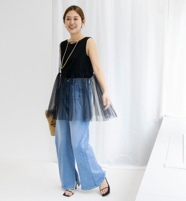 NOLLEY'S「2WAYチュール ノースリーブブラウス」|シャツ・ブラウス|