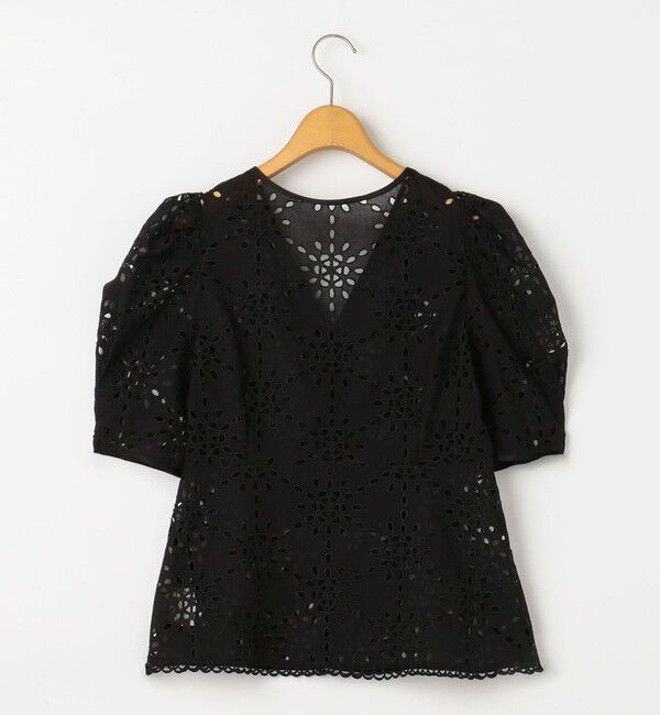 NOLLEY'S「《セットアップ対応》Brocheレース パワショル半袖ブラウス」|シャツ・ブラウス|