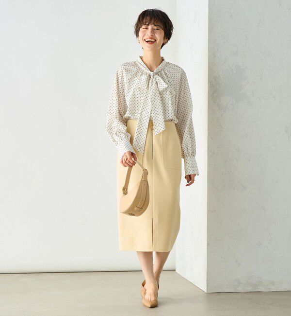 NOLLEY'S sophi「ウォッシャブルダブルジャージハーフジップタイトスカート」|タイト|