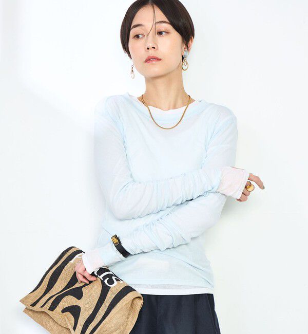 NOLLEY'S「MY STANDARD シアーロンT」|Tシャツ・カットソー|サックス