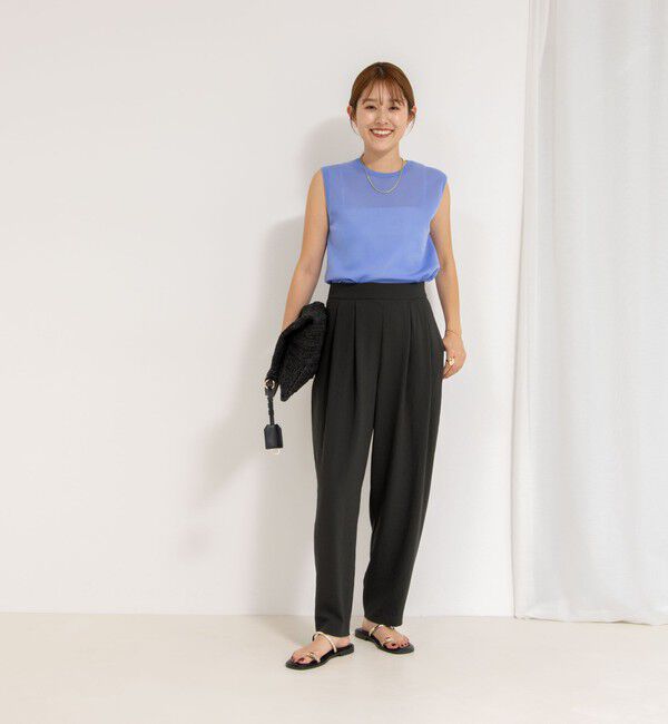 NOLLEY'S「《アンサンブル対応》ハーフシアーノースリーブプルオーバーニット」|ニット・セーター|