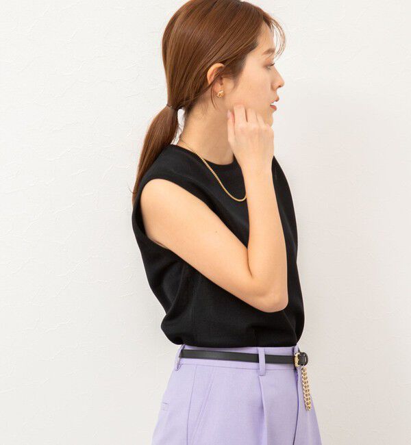 NOLLEY'S「《アンサンブル対応》ハーフシアーノースリーブプルオーバーニット」|ニット・セーター|