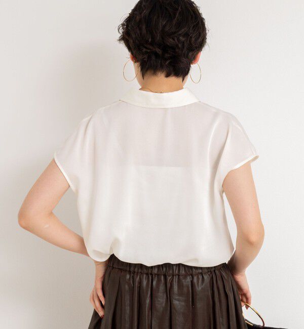 NOLLEY'S「裾リブサテンシフォンフレンチシャツ」|シャツ・ブラウス|