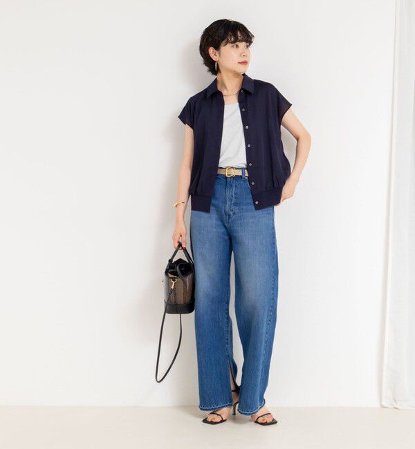 NOLLEY'S「裾リブサテンシフォンフレンチシャツ」|シャツ・ブラウス|