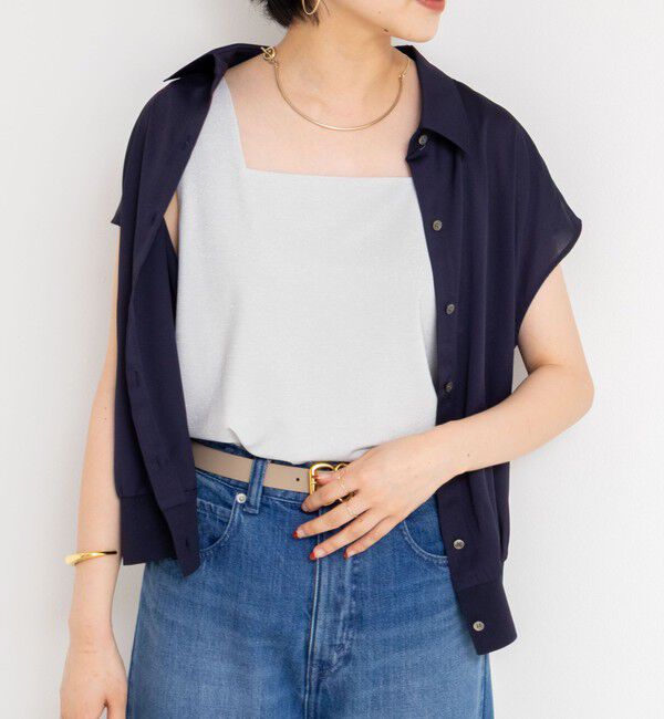 NOLLEY'S「裾リブサテンシフォンフレンチシャツ」|シャツ・ブラウス|