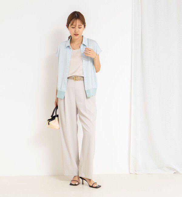 NOLLEY'S「裾リブサテンシフォンフレンチシャツ」|シャツ・ブラウス|