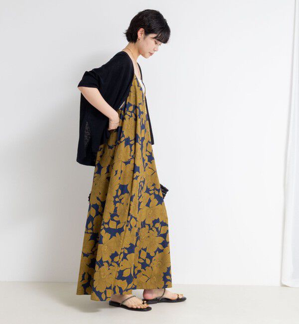 NOLLEY'S「フラワープリント＆ムジキャミワンピース」|ワンピース|