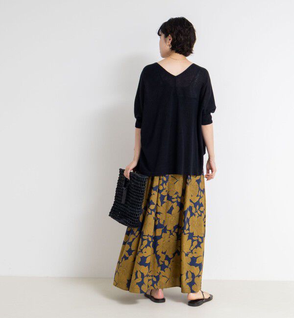 NOLLEY'S「フラワープリント＆ムジキャミワンピース」|ワンピース|