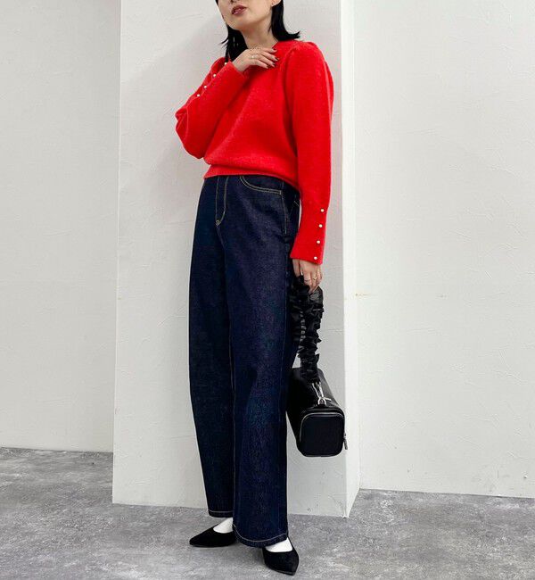 fredy emue「袖ボリュームパール付きニットプルオーバー」|ニット・セーター|