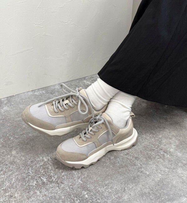 fredy emue「【atelier brugge/アトリエブルージュ】 ライトソール微配色スニーカー」|スニーカー|グレー