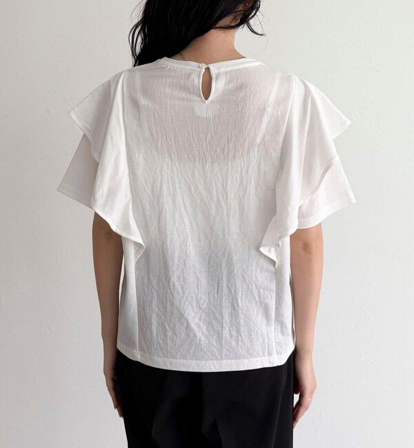 fredy emue「ラッフルショルダー半袖Tシャツ」|Tシャツ・カットソー|