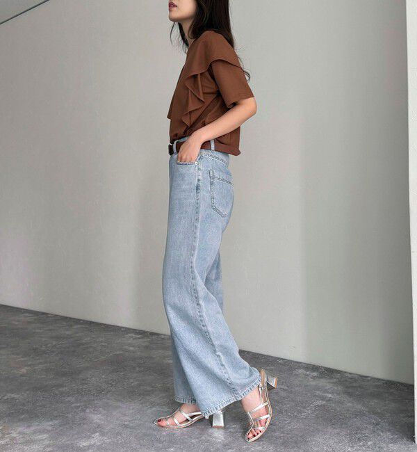 fredy emue「ラッフルショルダー半袖Tシャツ」|Tシャツ・カットソー|