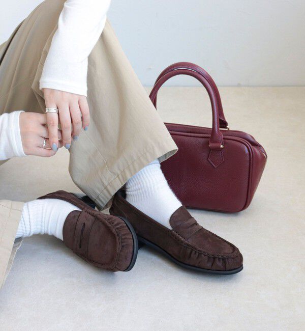 fredy emue「ポリスエードギャザーローファー」|その他|ブラウン