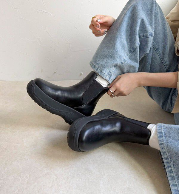 fredy emue「【SHAKA/シャカ】 CHELSEA BOOTIE EVOL CHUNKY」|ロングブーツ|ブラック