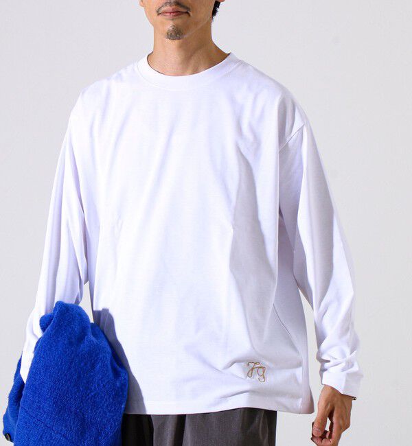 GLOSTER「【MARUDE COTTON】ロープ刺繍Ｔ ロングスリーブ」|Tシャツ・カットソー|ホワイト