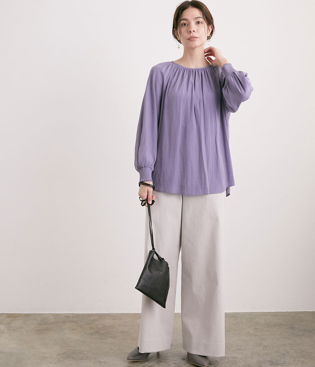 SALON adam et rope'「【UVカット・吸汗速乾】コットンライクポリエステルワイドパンツ」|その他|