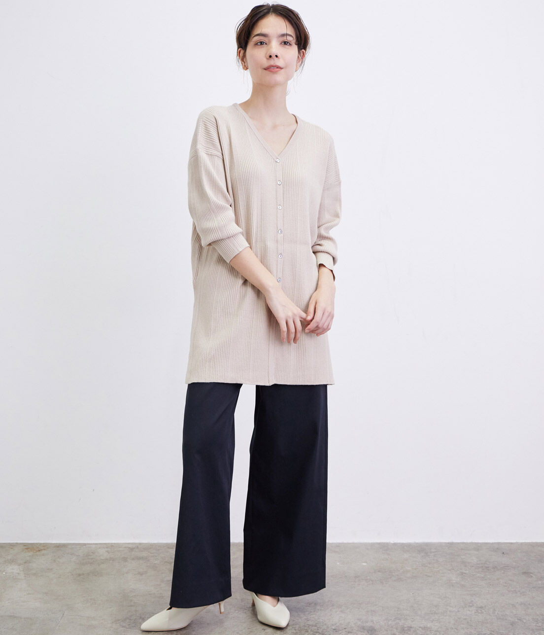 SALON adam et rope'「【UVカット・吸汗速乾】コットンライクポリエステルワイドパンツ」|その他|