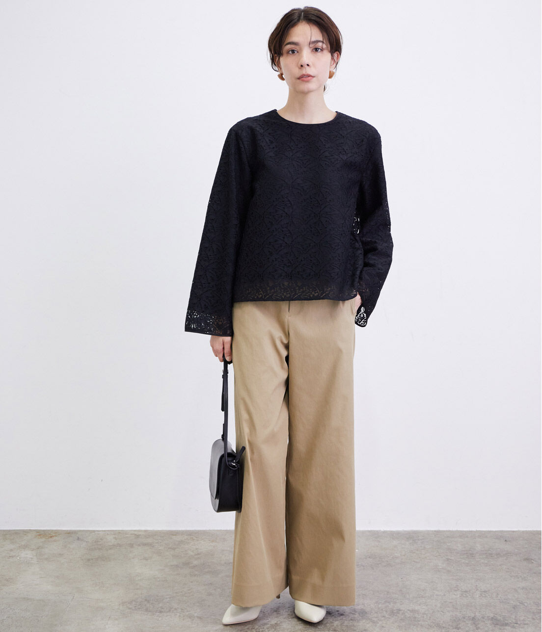 SALON adam et rope'「【UVカット・吸汗速乾】コットンライクポリエステルワイドパンツ」|その他|