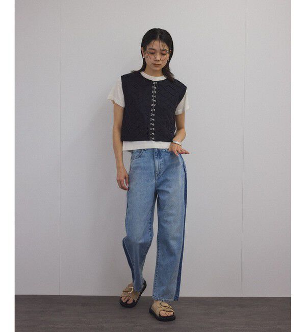 SALON adam et rope'「【WEB限定】ハンドスモッキングジレ / ベスト」|ベスト・ジレ|