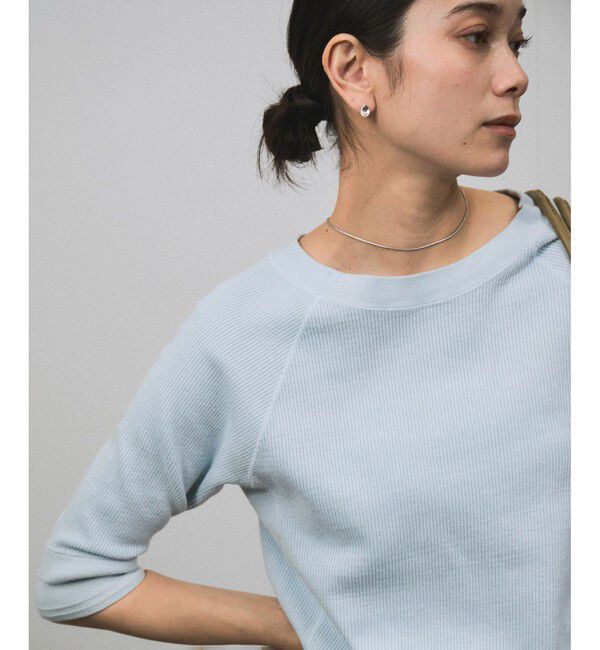 SALON adam et rope'「【KURO（クロ）】STRIPED JACQUARD H/S TEE」|Tシャツ・カットソー|ブルーサブ