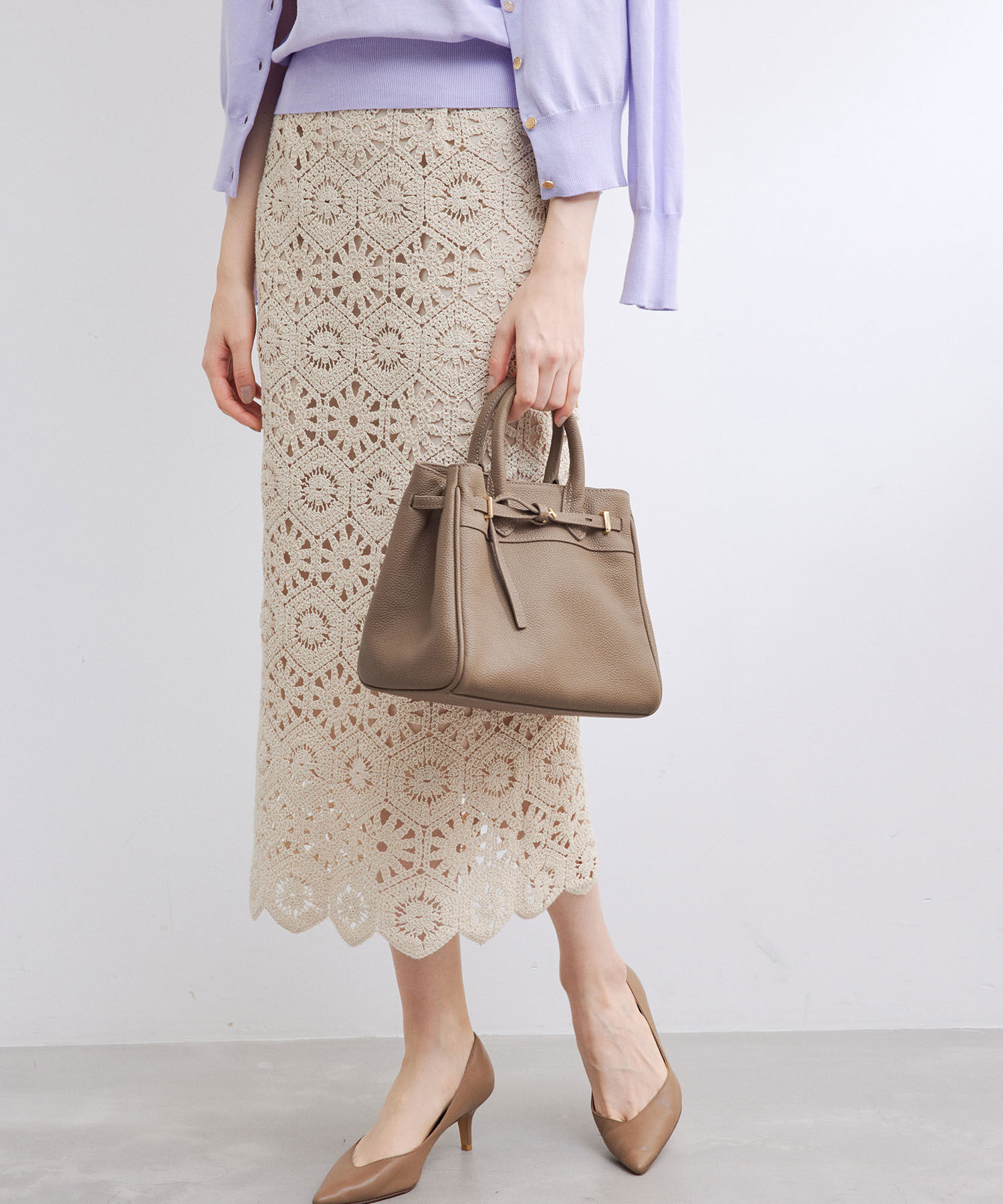 ROPE「リアルレザーナローベルトミドルバッグ」|ハンドバッグ|