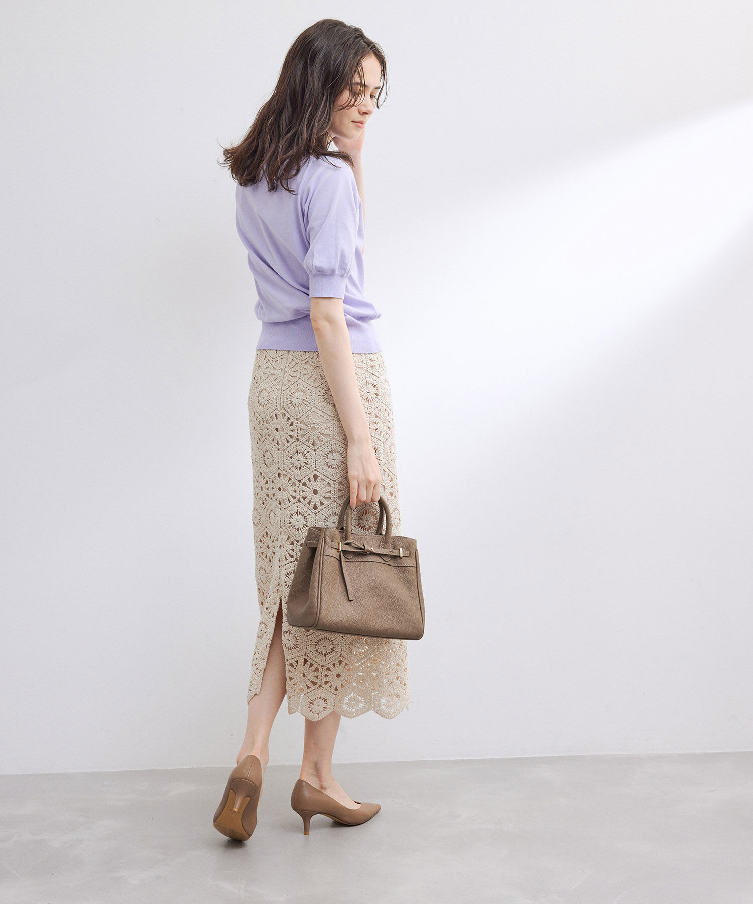 ROPE「リアルレザーナローベルトミドルバッグ」|ハンドバッグ|