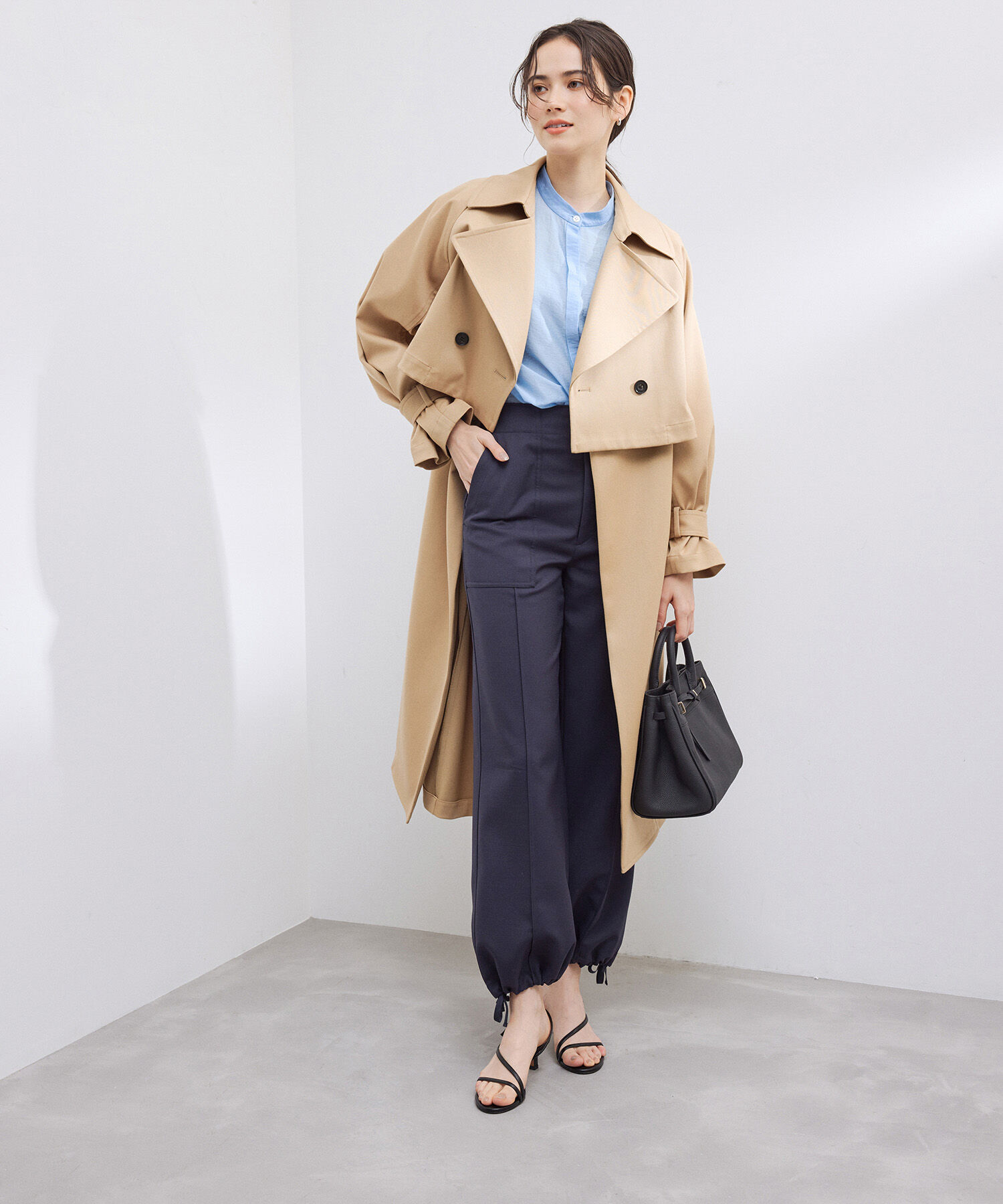 ROPE「リアルレザーナローベルトミドルバッグ」|ハンドバッグ|